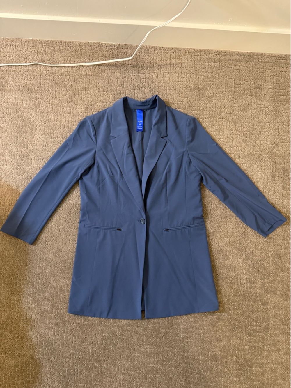 EUC French Blue Kit and Ace Navigator Packable/Washable Blazer, Size Medium